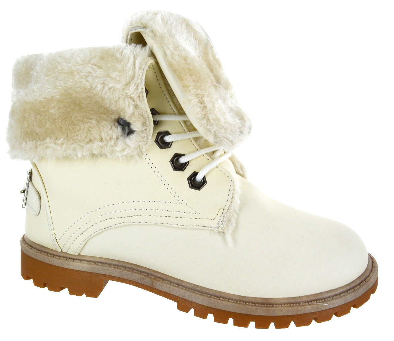 Womens Ladies Flat Fur Lined Grip Sole Winter Army Combat Ankle Boots Shoes Size Ebay 2987